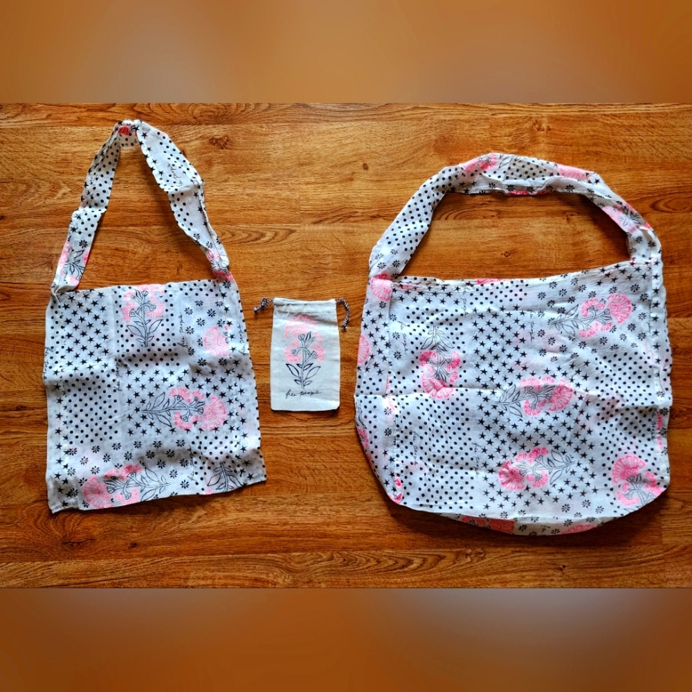 Free People Sheer Gauze Tote Bag Plus Small Change Bag. NWOT!